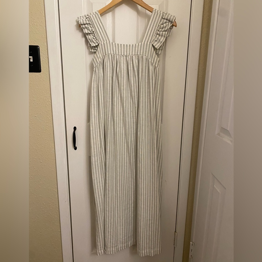 A New Day Green and White Striped Dress XS